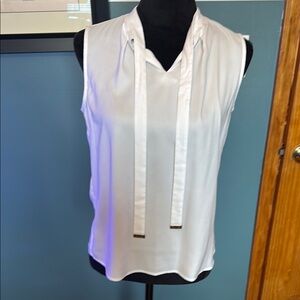 Calvin Klein White Sleeveless Blouse